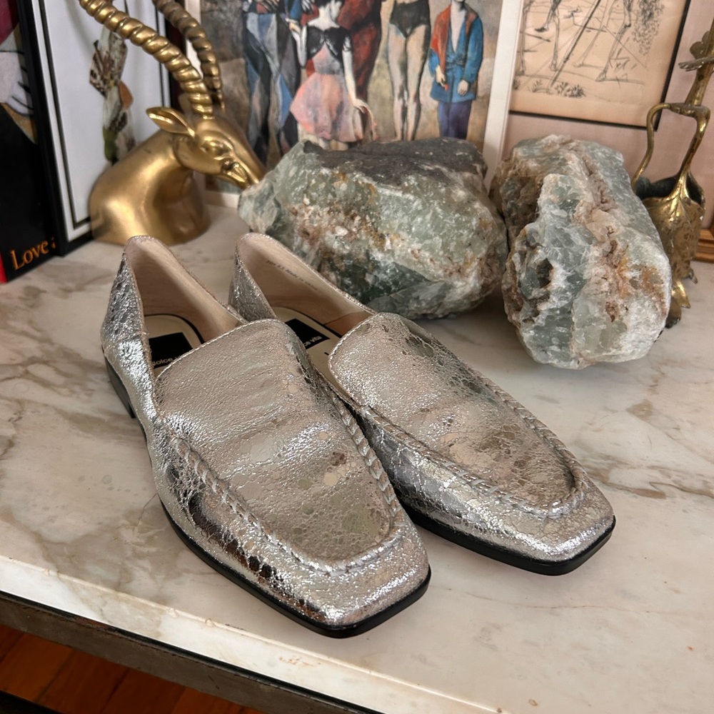 Dolce Vita Metallic Silver Loafers